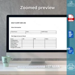 Hospital Client Daily Log Template